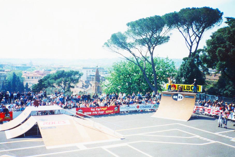Scooter street course with rails and hips, built by SkateFacilities